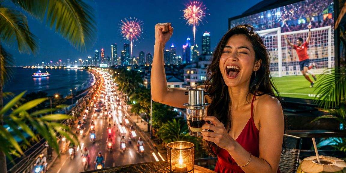 Người dùng TP. Hồ Chí Minh kiểm tra tài khoản cược tại quán cà phê
