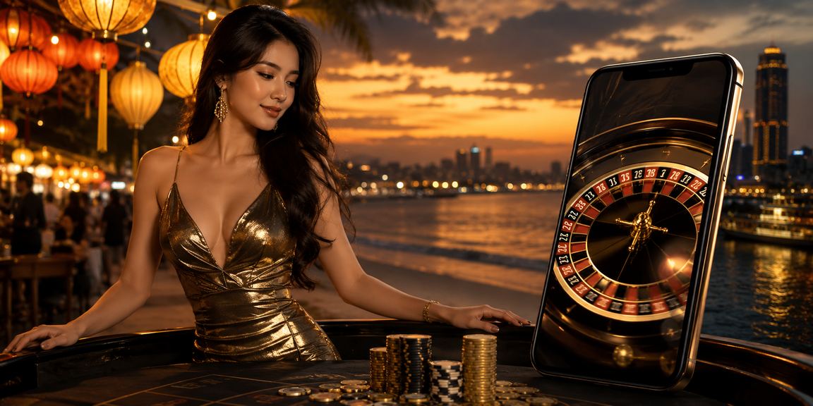 Không khí chợ đêm Sài Gòn với người dùng trải nghiệm roulette trực tuyến trên điện thoại